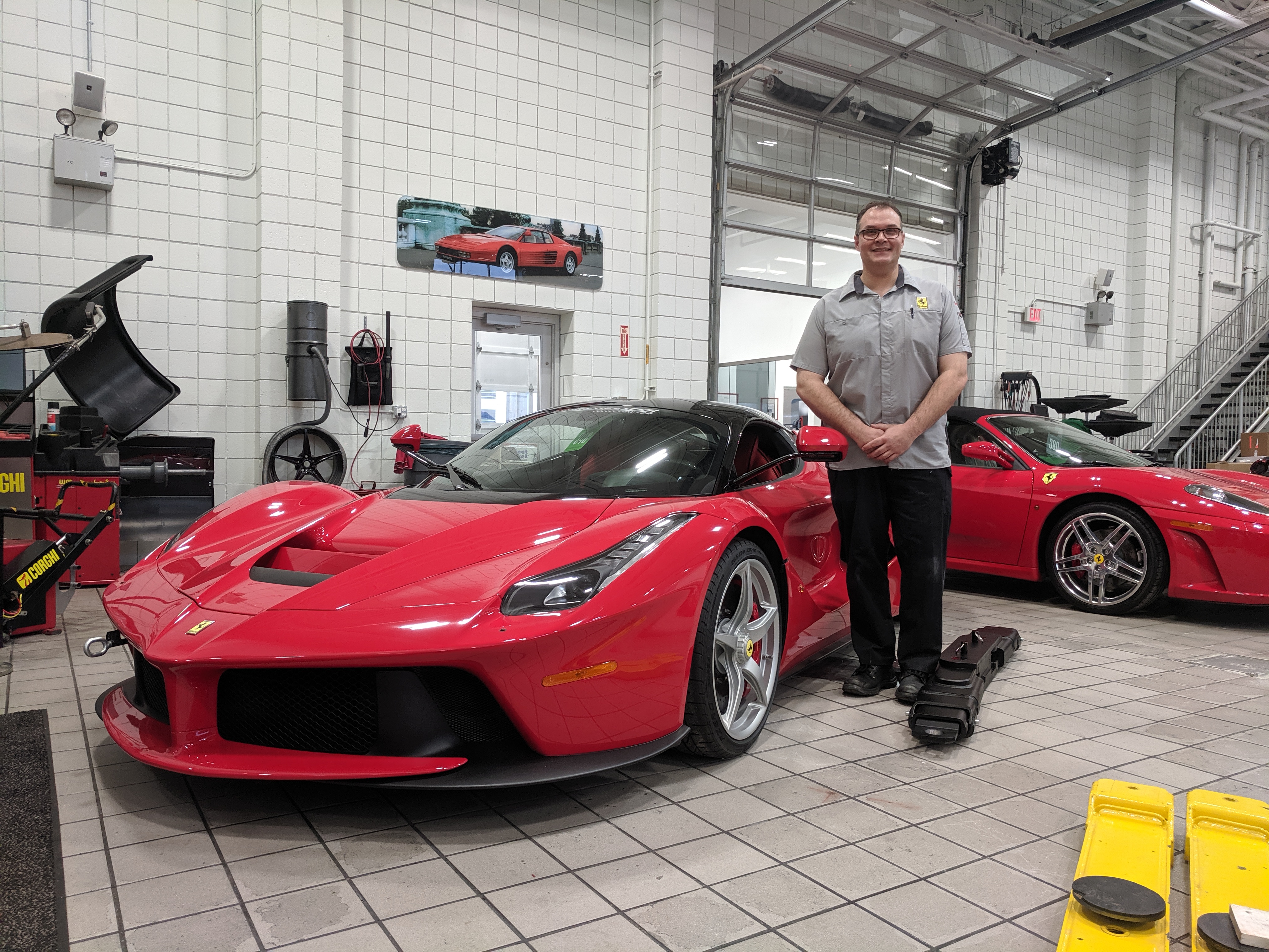 Salter prepares to work on a 2015 Ferrari LaFerrari hybrid—part of the Lingenfelter Collection and one of just 300 sold in the U.S.