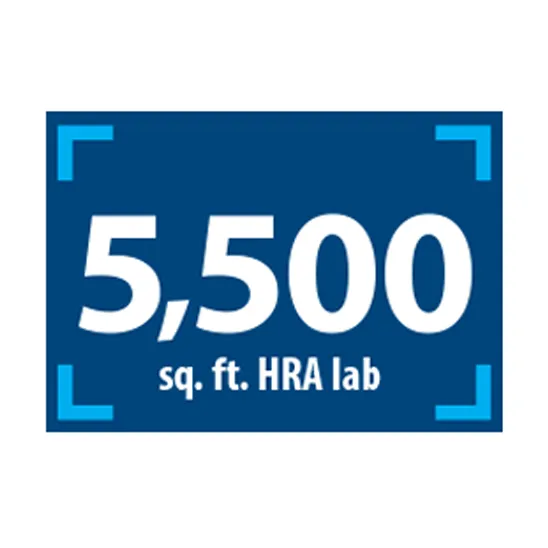 5,500 square foot hra lab infographic