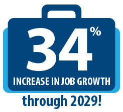 Percent increase in job growth icon.