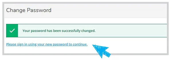 change password screen step 6
