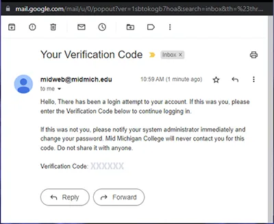 email verification code sample