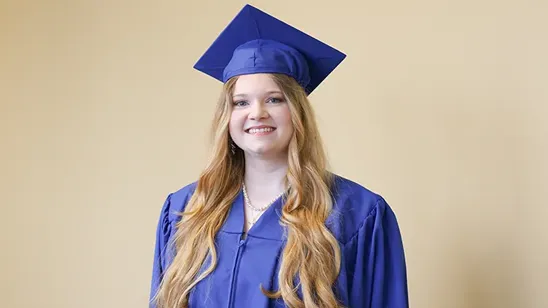Meradith in Commencement Regalia.