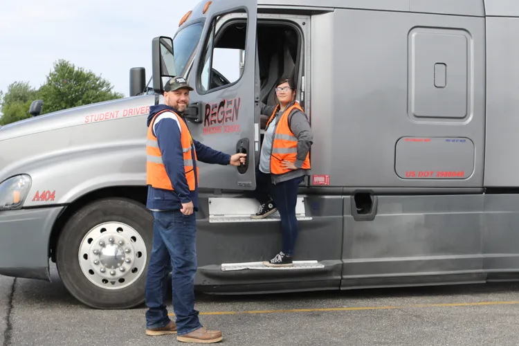 CDL trainees get ready to begin on-the-road training.