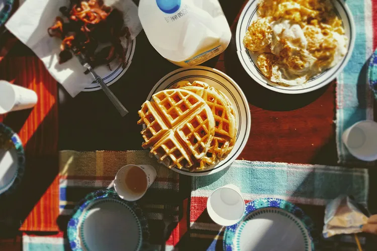 Christas breakfast spread on table