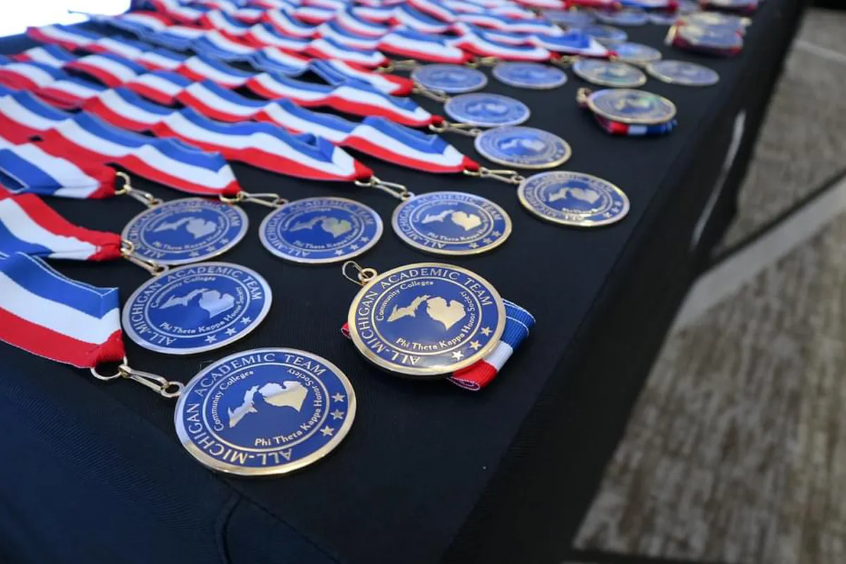 PTK medals await the awardees.