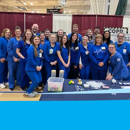 Nursing students at a community event