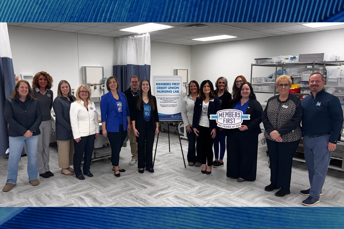 Representatives of Mid and MFCU celebrate their gift, partnership, and naming of Mid's Nursing Lab.