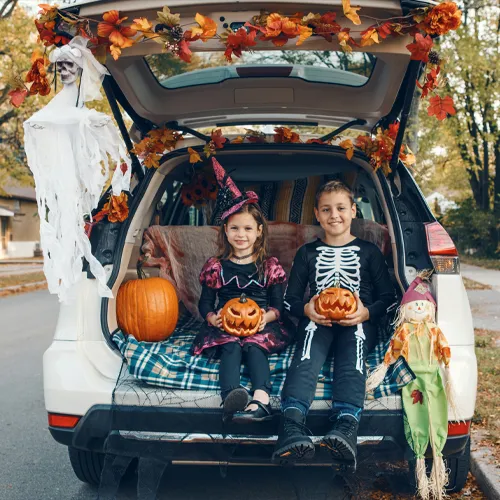 Kids enjoying a Trunk or Treat