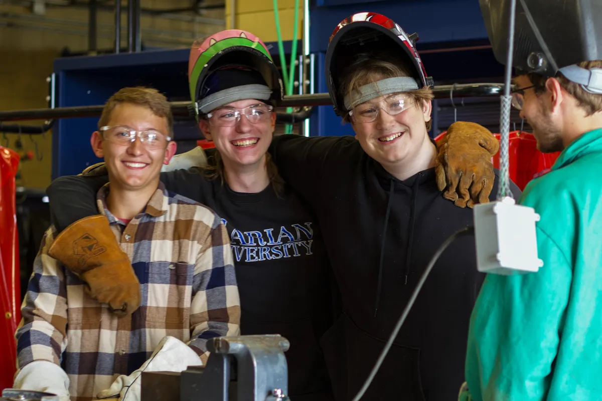 A group of welding students.