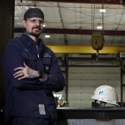 Employee in skilled trades environment.
