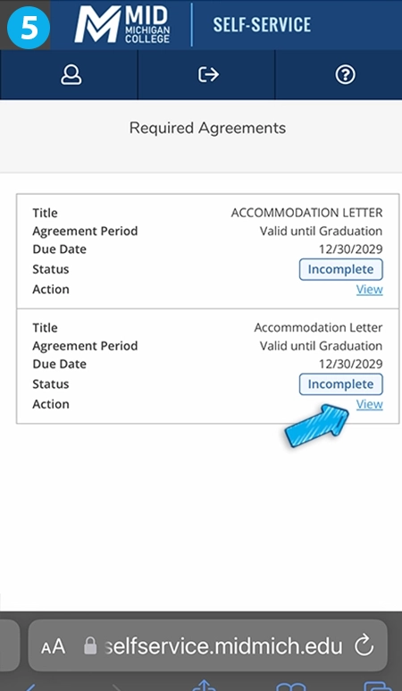 View Required Agreements screenshot