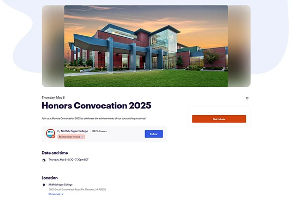 Access the Honors Convocation Eventbrite page