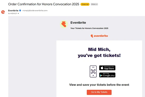 Access your tickets via email