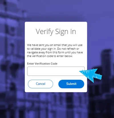 verify sign in screen