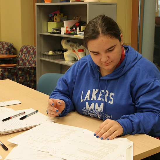 Student in Science Center